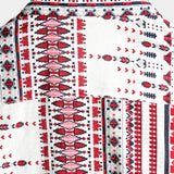 Chemise Blanche et Rouge à Manches Courtes en Coton pour Hommes à Rayures pour la Plage