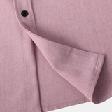 Chemise Casual pour Homme en Coton Soie de Couleur Unie avec Boutons et Manches Courtes, Respirante