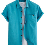 Chemise en Coton à Manches Courtes Décontractée