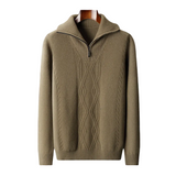 Pull zippé Taranto en laine Mérinos