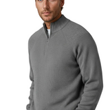 Pull homme à demi-zip et col montant – Gris