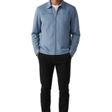 Veste en Suède Bleu Clair pour Hommes – Élégante et Universelle pour le Quotidien