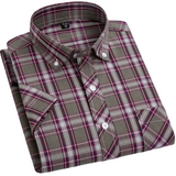 Chemise à Carreaux à Manches Courtes en Coton