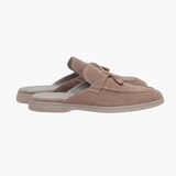 Mules en Suède Beige Méditerranéen