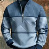 Gaëtan | Pull homme demi-zippé à motif géométrique