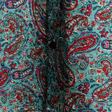 Chemise Vintage à Manches Courtes en Coton avec Motif Paisley pour Hommes