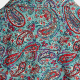 Chemise Vintage à Manches Courtes en Coton avec Boutons pour Hommes au Style Paisley