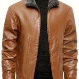 Veste en Cuir Élégante avec Doublure en Fleece