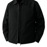 Veste en Twill Léger pour Hommes – Noire – Coupe Régulière