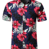Chemise à Manches Courtes en Coton à Fleurs pour Hommes