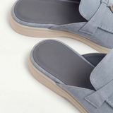 Mules en Suède Bleu Méditerranéen