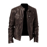 Alexandre | Veste en cuir à col montant homme