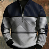 Gaëtan | Pull homme demi-zippé à motif géométrique