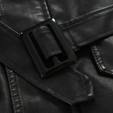 Veste de Moto en Cuir Longue et Élégante