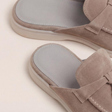 Mules en Suède Beige Méditerranéen