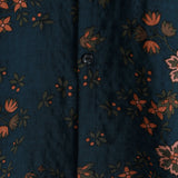 Chemise à Manches Courtes en Coton avec Boutons pour Hommes, Fleurie, Bleue Marine pour l'Été