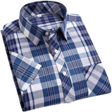 Chemise à Carreaux à Manches Courtes en Coton