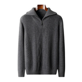 Pull zippé Taranto en laine Mérinos
