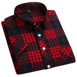 Chemise à Carreaux à Manches Courtes en Coton