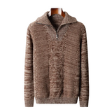 Pull zippé Taranto en laine Mérinos