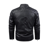 Veste en Cuir Rembourrée en Fleece Rétro