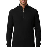 Pull homme à demi-fermeture éclair et col montant – Noir