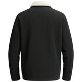 Veste en velours pour homme avec col en sherpa et pressions - Noir
