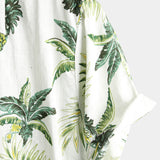 Chemise en Coton d'Été pour Hommes avec Motif Tropical d'Ananas