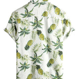 Chemise en Coton d'Été pour Hommes avec Motif Tropical d'Ananas