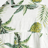 Chemise en Coton d'Été pour Hommes avec Motif Tropical d'Ananas