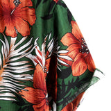 Chemise à Manches Courtes en Coton avec Fleurs Vertes Hawaïennes pour Hommes