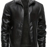 Veste en Cuir Élégante avec Doublure en Fleece
