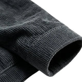 Veste pour homme en velours avec col en sherpa et pressions - Gris foncé