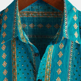Chemise à Manches Courtes de Style Vintage des Années 70 avec Rayures pour Hommes