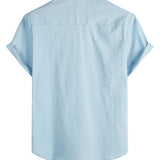 Chemise Décontractée à Manches Courtes en Coton pour Hommes