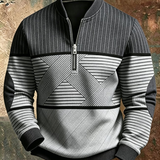 Gaëtan | Pull homme demi-zippé à motif géométrique
