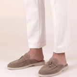 Mules en Suède Beige Méditerranéen