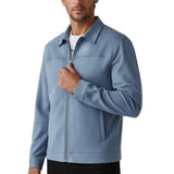 Veste en Suède Bleu Clair pour Hommes – Élégante et Universelle pour le Quotidien