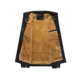 Veste en Cuir Rembourrée en Fleece Rétro