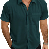 Chemise d'été pour homme à manches courtes en coton