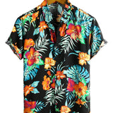 Chemise à Manches Courtes à Fleurs pour Hommes