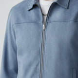 Veste en Suède Bleu Clair pour Hommes – Élégante et Universelle pour le Quotidien