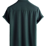 Chemise d'été pour homme à manches courtes en coton