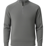 Pull homme à demi-zip et col montant – Gris