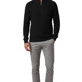 Pull homme à demi-fermeture éclair et col montant – Noir