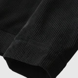 Veste en velours pour homme avec col en sherpa et pressions - Noir