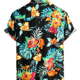 Chemise à Manches Courtes à Fleurs pour Hommes