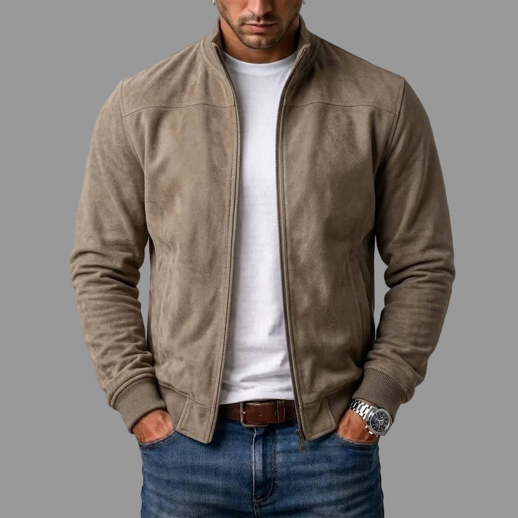 Corrado – blouson bombardier en suédine, coloris noir – vue 2