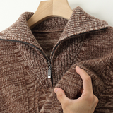 Pull zippé Taranto en laine Mérinos