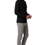 Pull homme à demi-fermeture éclair et col montant – Noir